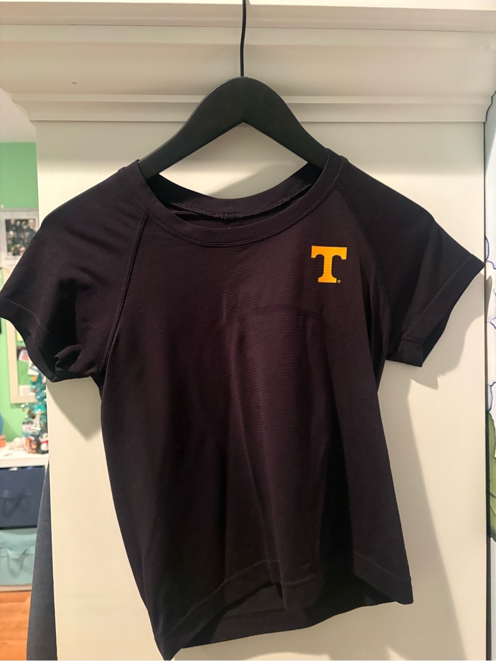 lululemon athletica Black Kids Short Sleeve Tee with Gold 'T' Chest Logo